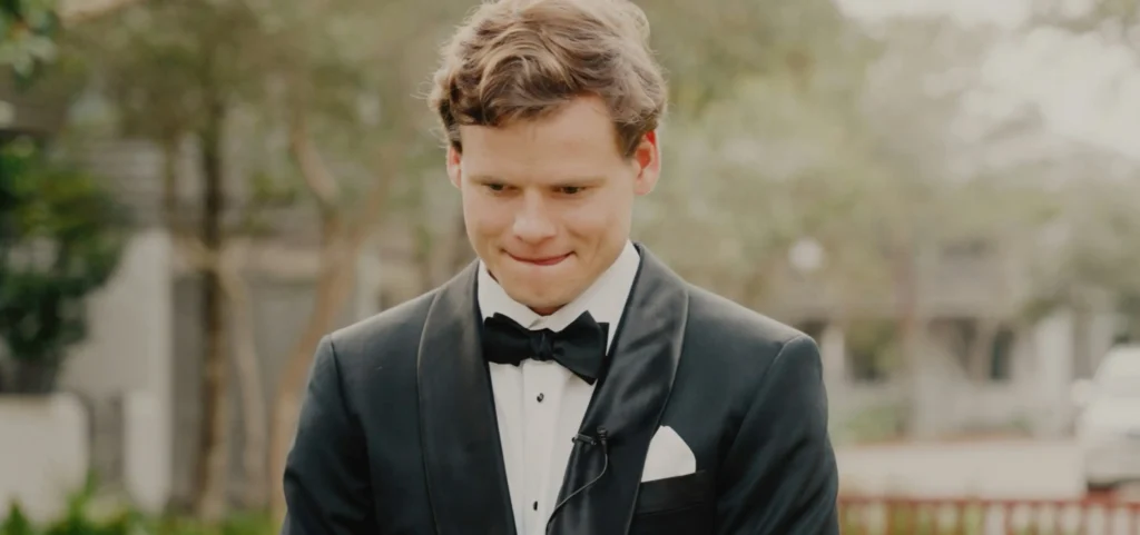 stressed groom, groom in tuxedo