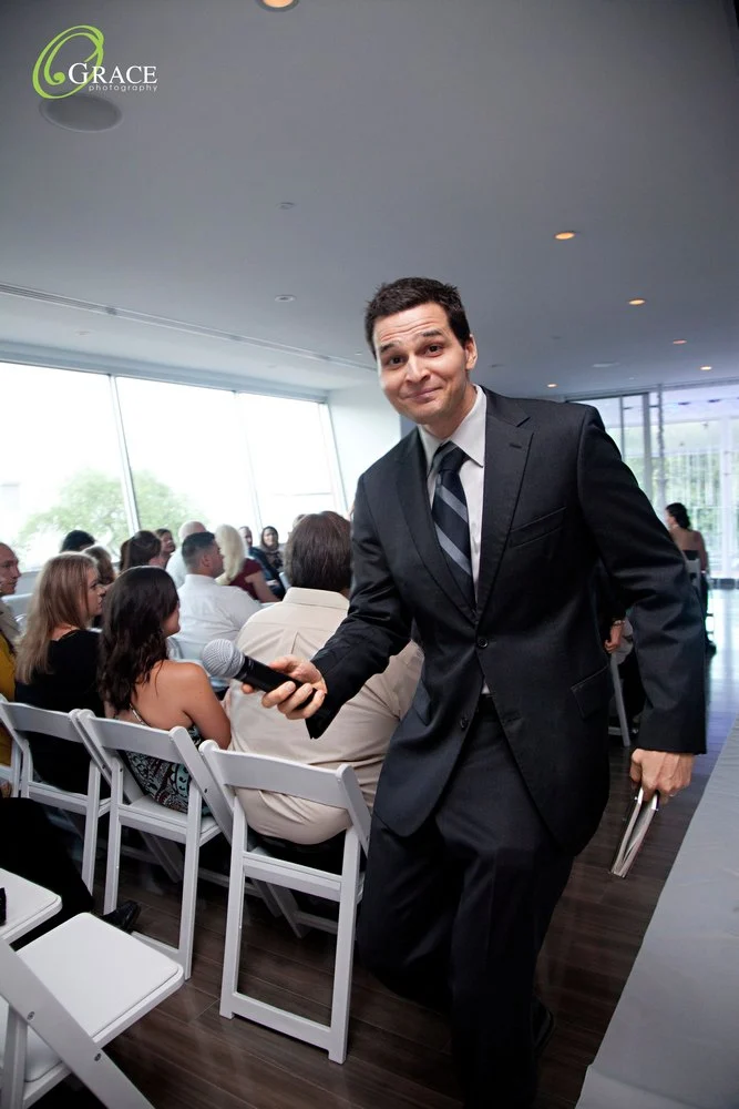 Wedding officiant leading a modern ceremony