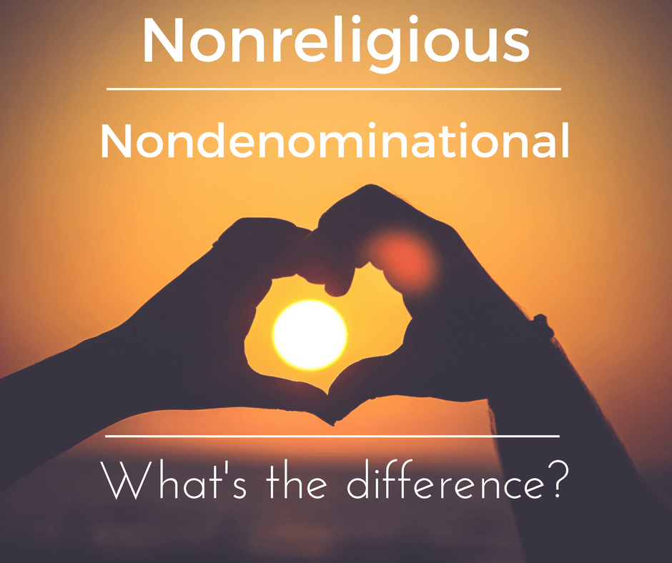 Nonreligious wedding ceremony vs. Nondenominational wedding ceremony
