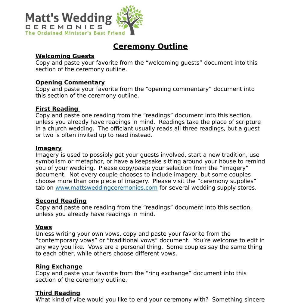 Buy Ceremony Material Online - Matt's Wedding Ceremonies